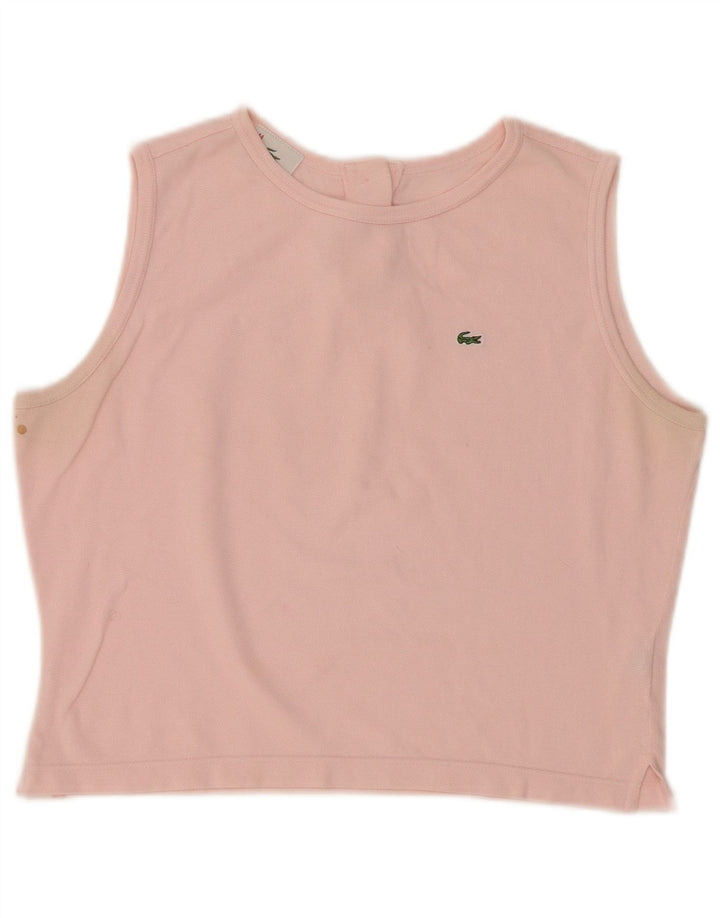 Canotta corta da donna Lacoste taglia 44 grande in cotone rosa