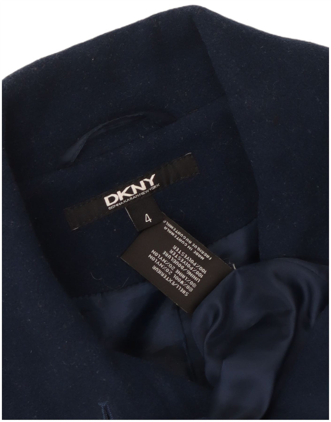 Soprabito da donna Dkny US 4 Small in lana blu navy