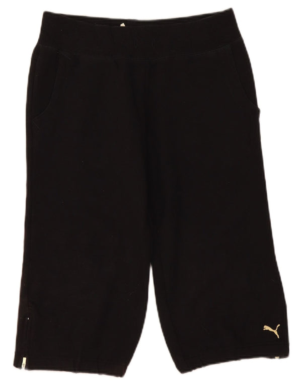 Pantaloncini sportivi Bermuda da donna Puma UK 8 piccoli in cotone nero