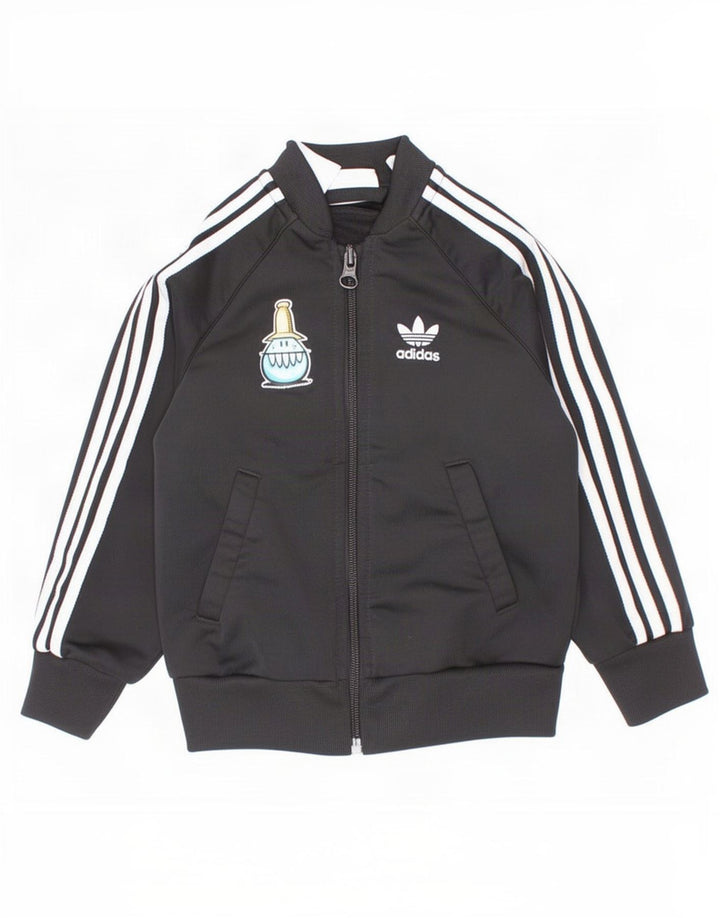 Giacca sportiva Adidas da bambino con grafica 18-24 mesi in poliestere nero