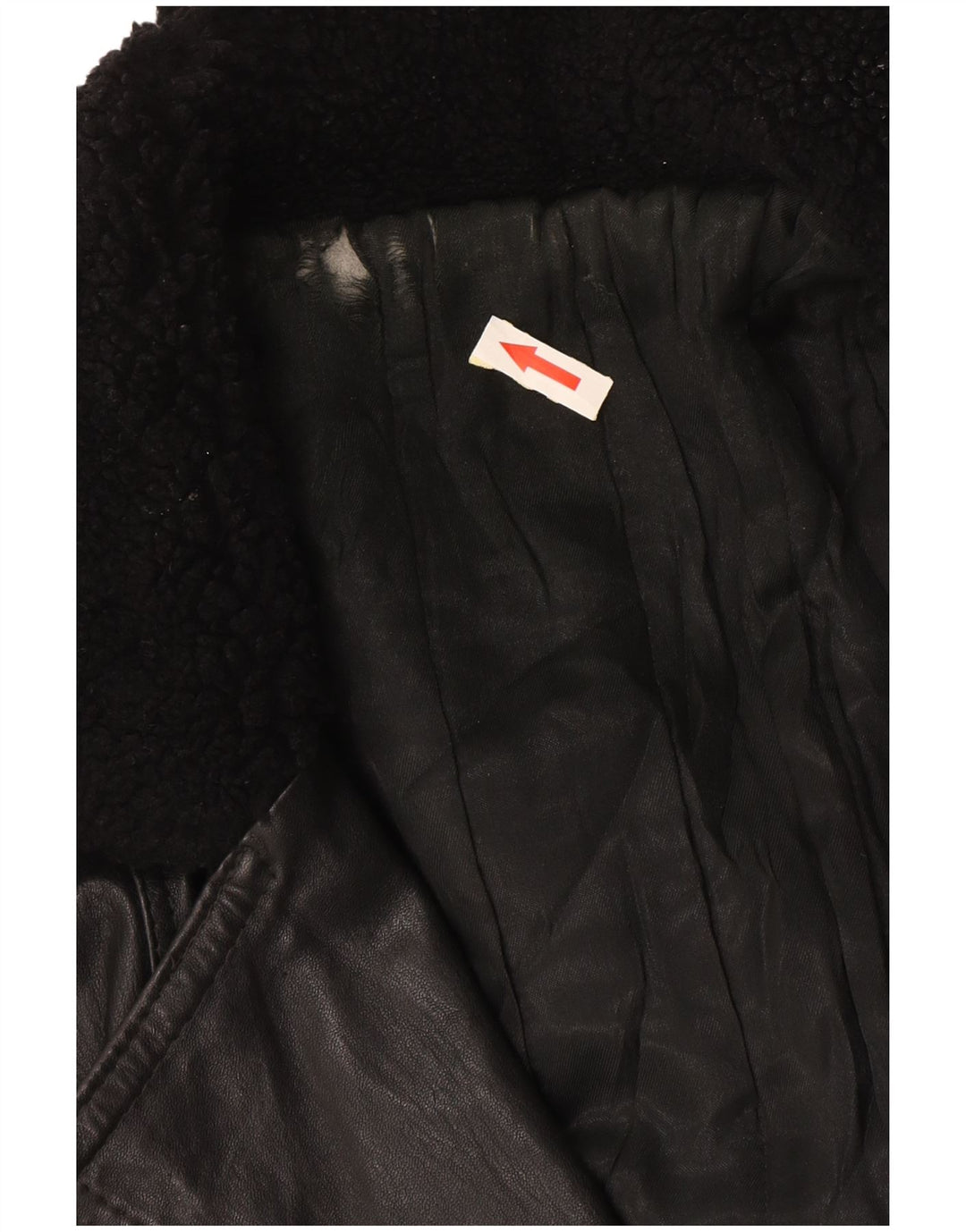 Giacca in pelle doppiopetto vintage da uomo UK 42 XL nera