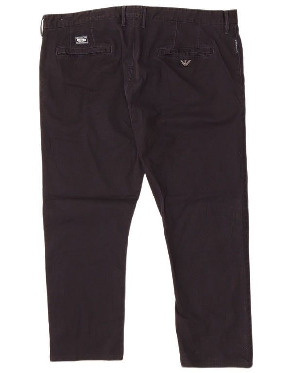 Pantaloni chino slim da uomo Armani IT 58 4XL W42 L28 cotone nero