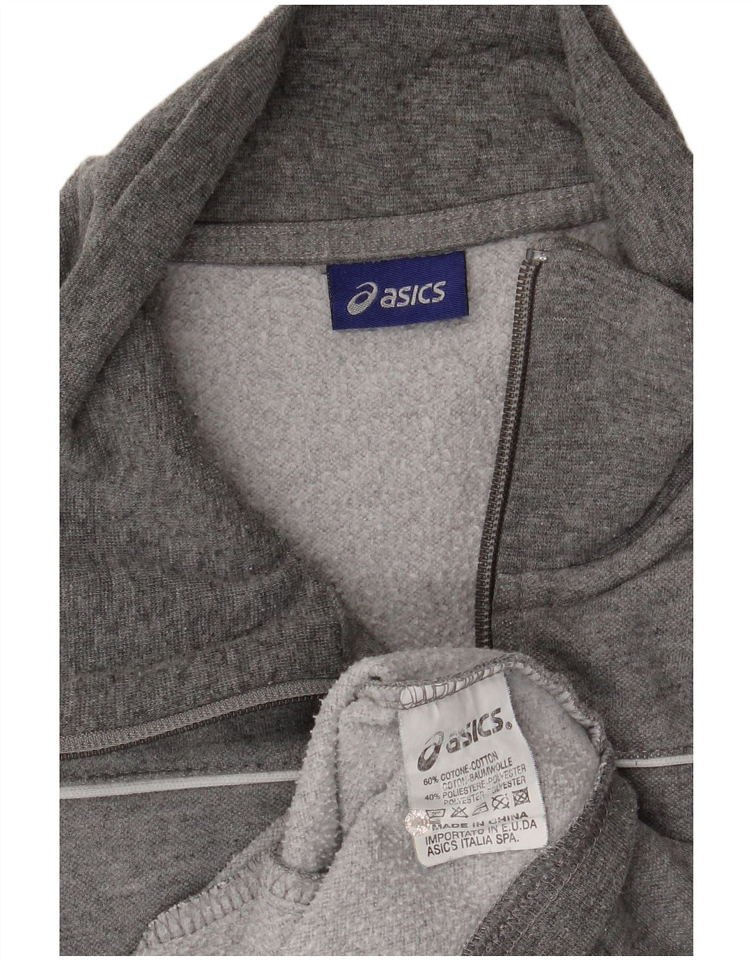 Giacca da ginnastica da uomo Asics in cotone chiazzato grigio medio