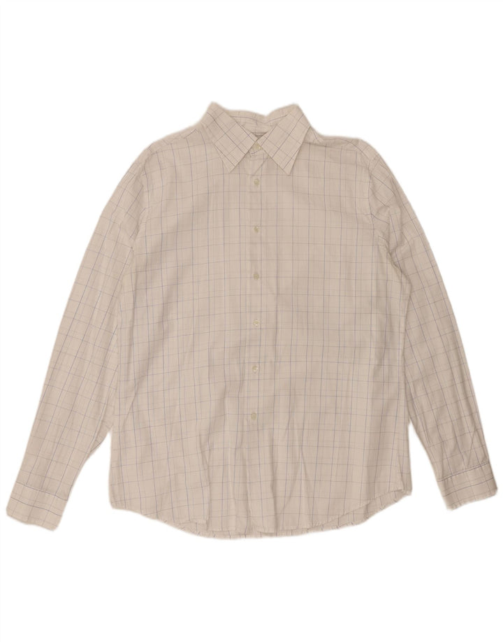 Camicia Uomo BENETTON XL in cotone a quadri bianchi