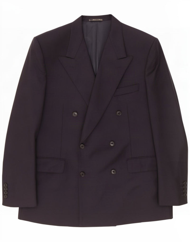 Corneliani Giacca blazer doppiopetto da uomo UK 40 Large in lana blu navy