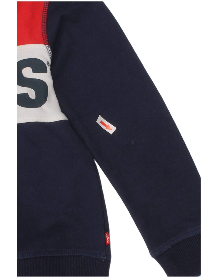 Levi's Ragazzi Felpa Maglione 4-5 anni Blu Navy Colourblock Classico