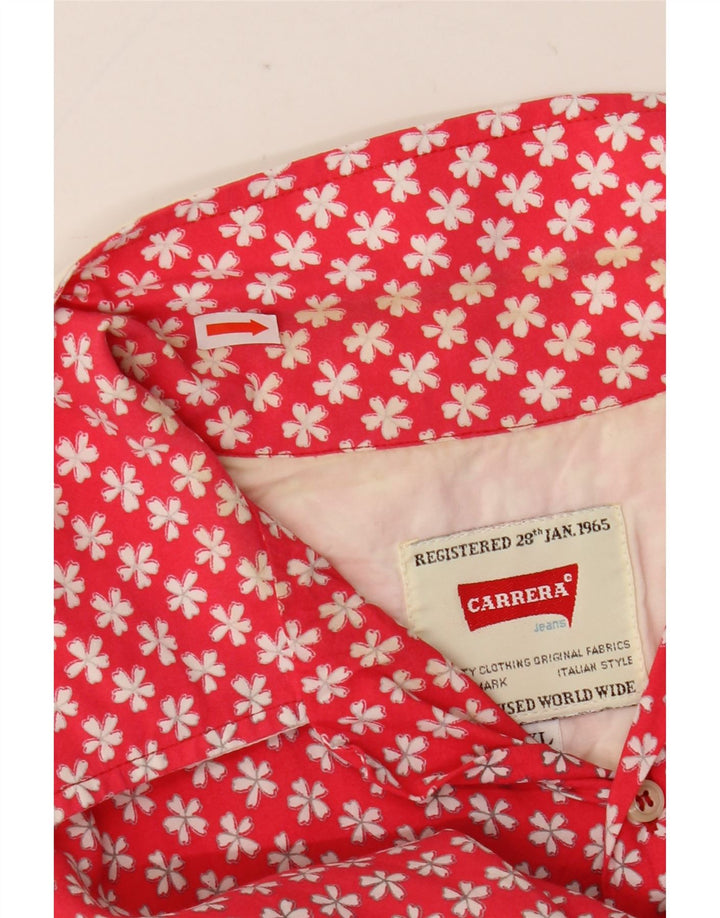 Camicia a maniche corte da uomo Carrera XL rossa floreale