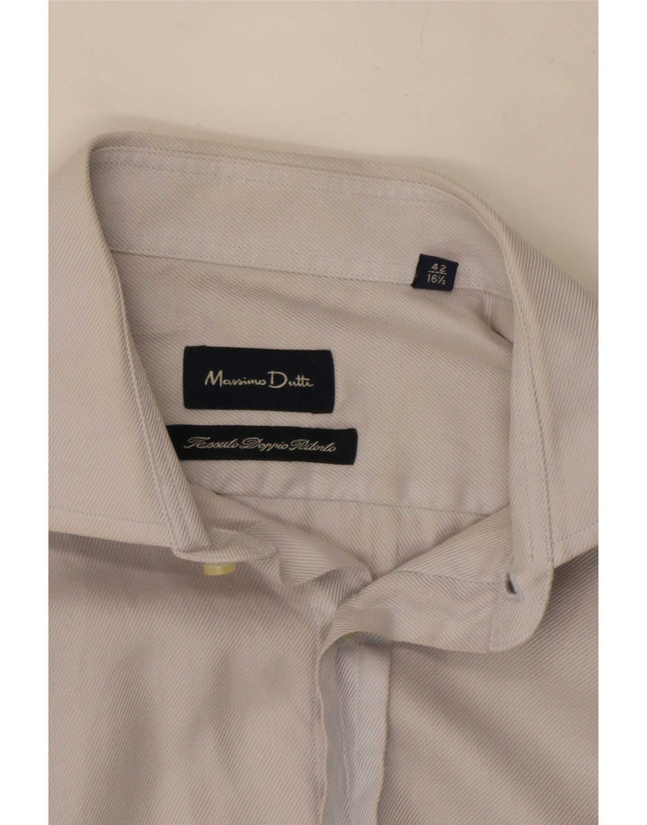 Camicia da uomo Massimo Dutti taglia 42 16 1/2 grande gessato blu