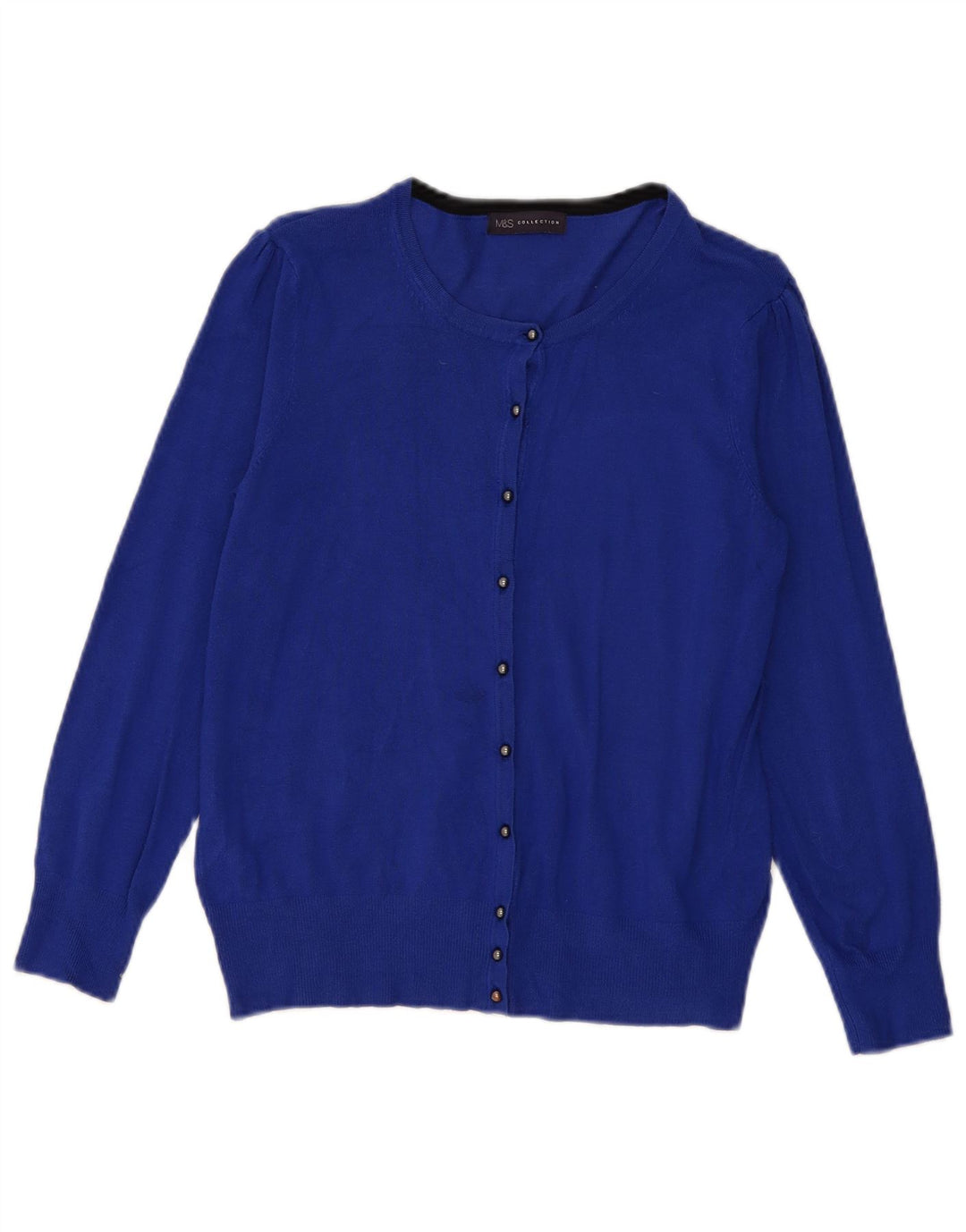 Maglione cardigan da donna Marks & Spencer UK 12 Viscosa blu medio