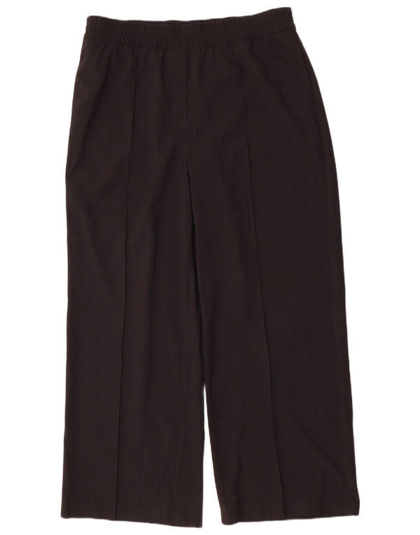 Pantaloni chino a gamba larga da donna Marks & Spencer UK 18 XL W38 L31 Nero