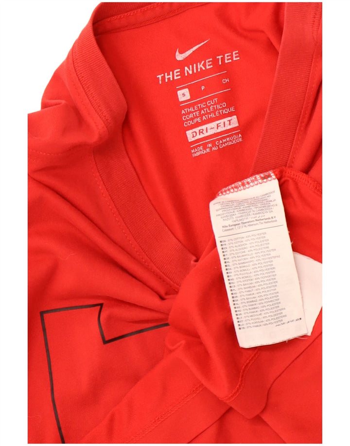 NIKE T-shirt grafica da uomo Dri Fit Top piccola in cotone rosso