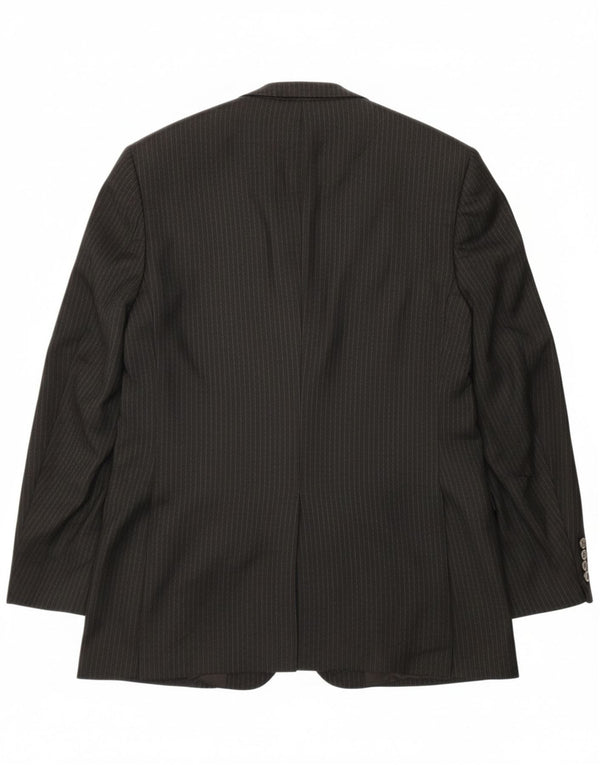 CANALI Mens 3 Button 2 Piece Suit IT 52 XL W34 L31 Black Pinstripe Rayon