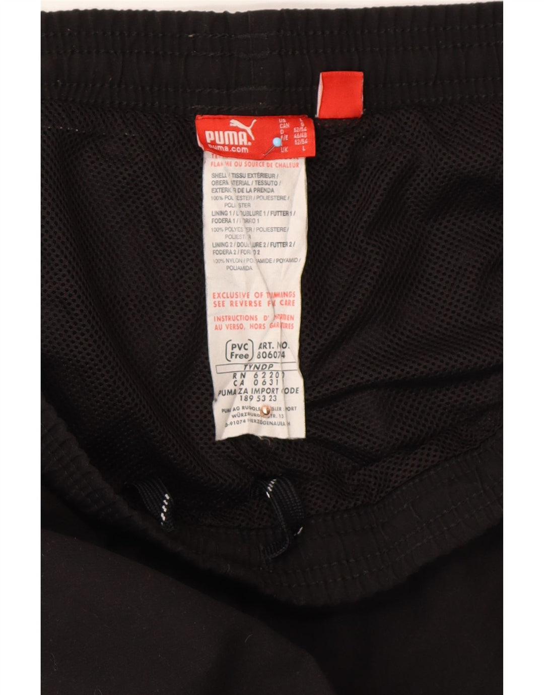 Pantaloni da tuta con grafica PUMA da uomo, grandi, neri, in poliestere sportivo