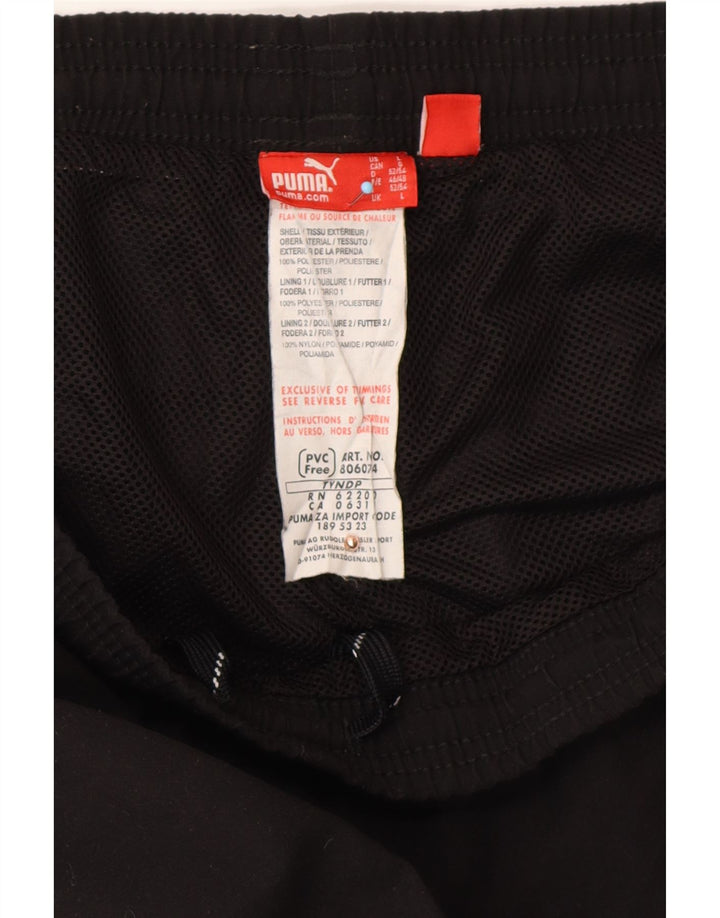 Pantaloni da tuta con grafica PUMA da uomo, grandi, neri, in poliestere sportivo