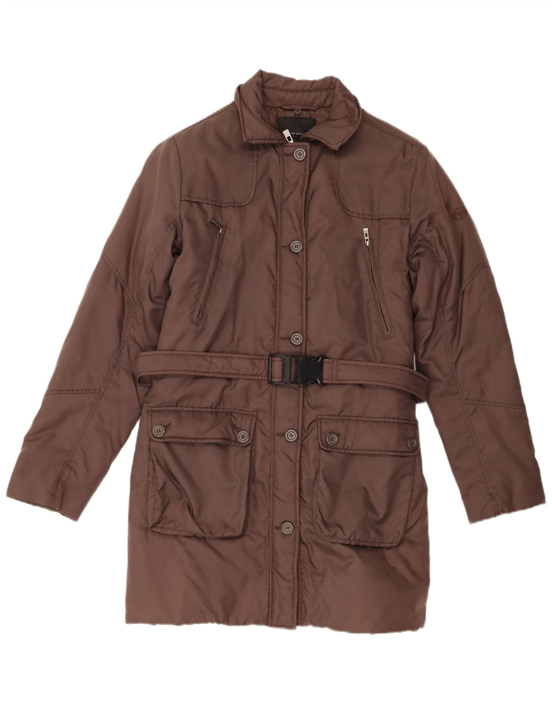 SERGIO TACCHINI Cappotto imbottito da donna UK 14 Marrone medio