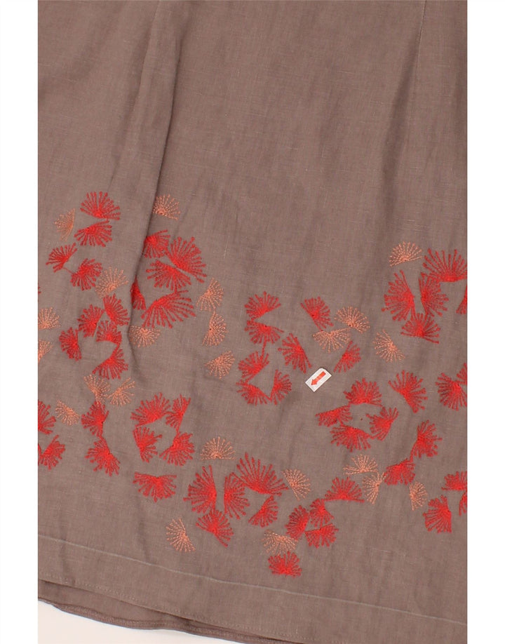 BODEN Womens Short Sleeves Basic Dress UK 12 Medium Grey Floral Cotton Vintage Boden and Second-Hand Boden from Messina Hembry 