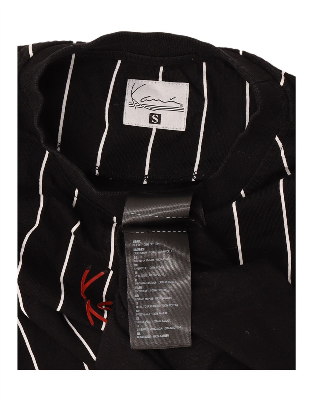 Karl Kani T-shirt da uomo Top piccola in cotone a righe nere