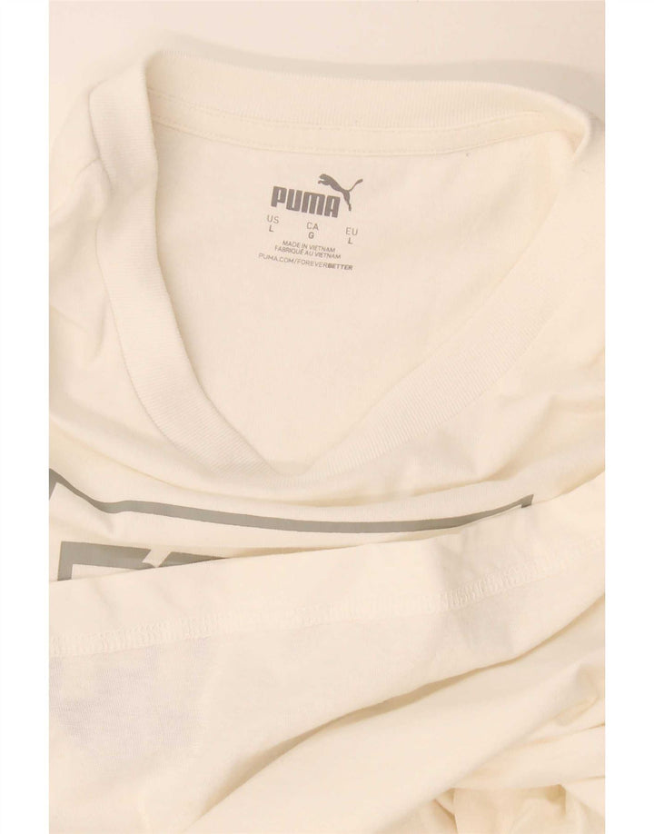T-shirt grafica da uomo Puma Large bianca