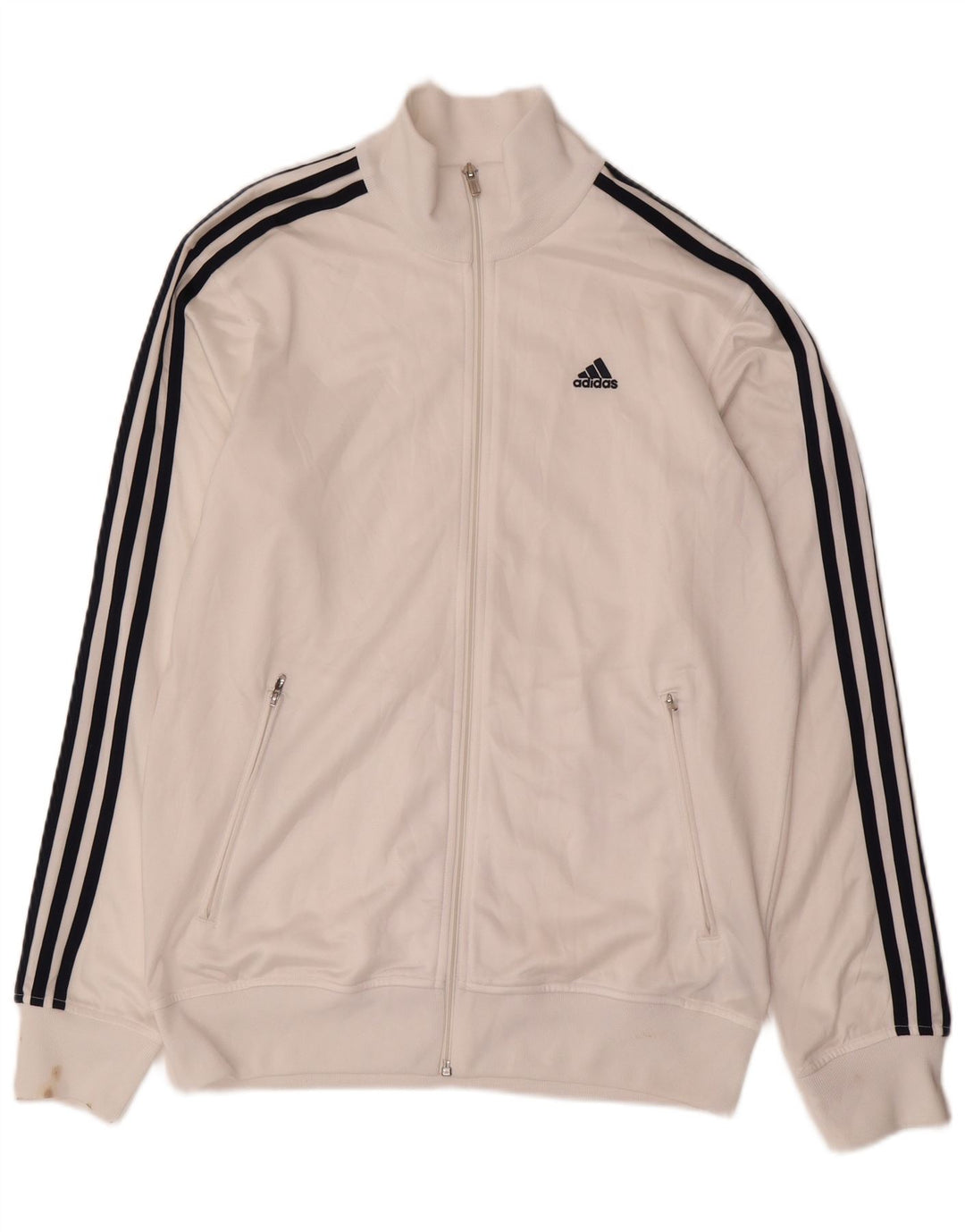 Giacca da tuta da uomo Adidas UK 38/40 Medium White Poliestere Sports