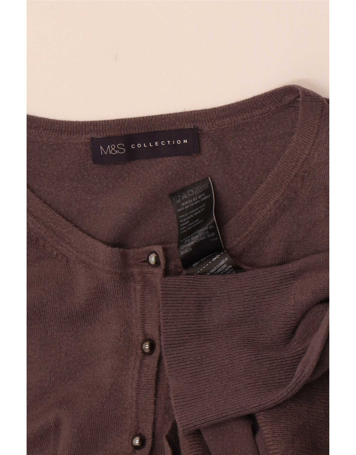 Maglione cardigan da donna Marks & Spencer UK 12 Viscosa grigio medio