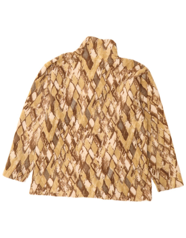 CONTE OF FLORENCE Giacca in pile da donna UK 16 Large Beige Argyle/Diamond