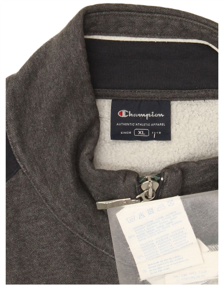 Giacca da tuta da uomo Champion XL in cotone color block grigio