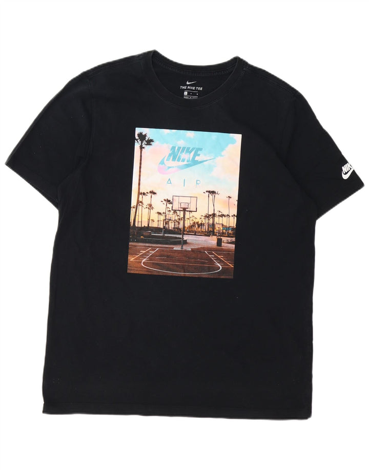 T-shirt grafica da uomo NIKE Top grande in cotone nero