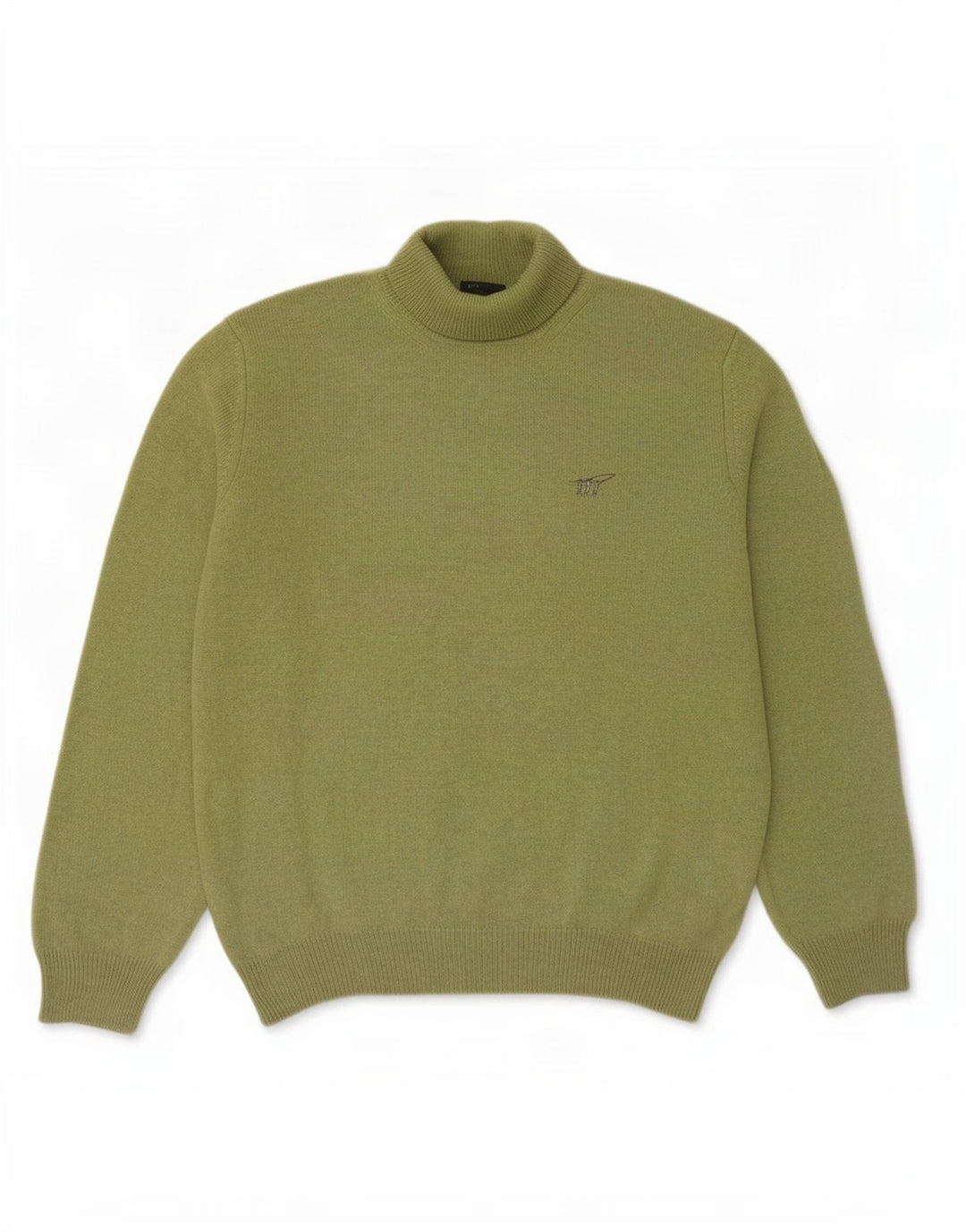 Maglione maglione da uomo a collo alto Henry Cottons XL verde lana vergine