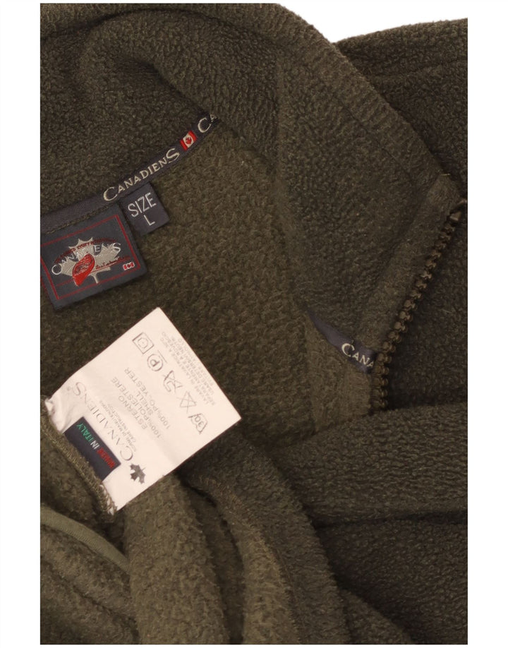 Giacca in pile da uomo Canadiens UK 40 Large Verde Poliestere
