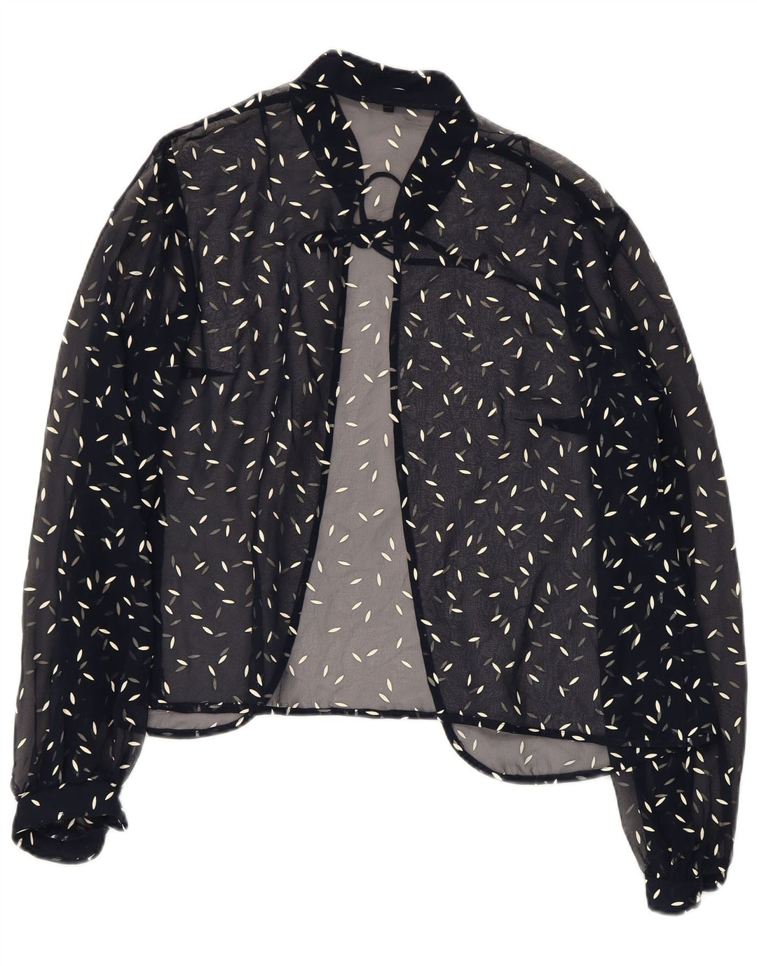 VINTAGE Womens Abstract Pattern Shirt Blouse UK 22 3XL Navy Blue