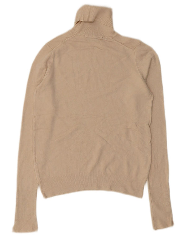 Maglione maglione collo alto da donna Zara UK 10 piccolo beige