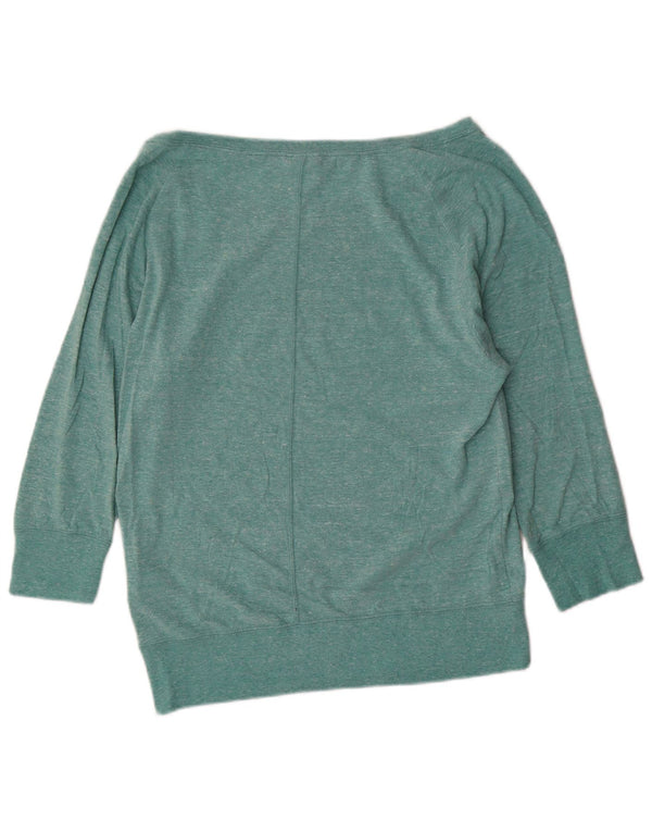 Nike - Top grafico da donna con spalle scoperte, manica lunga, UK 10, piccolo, turchese