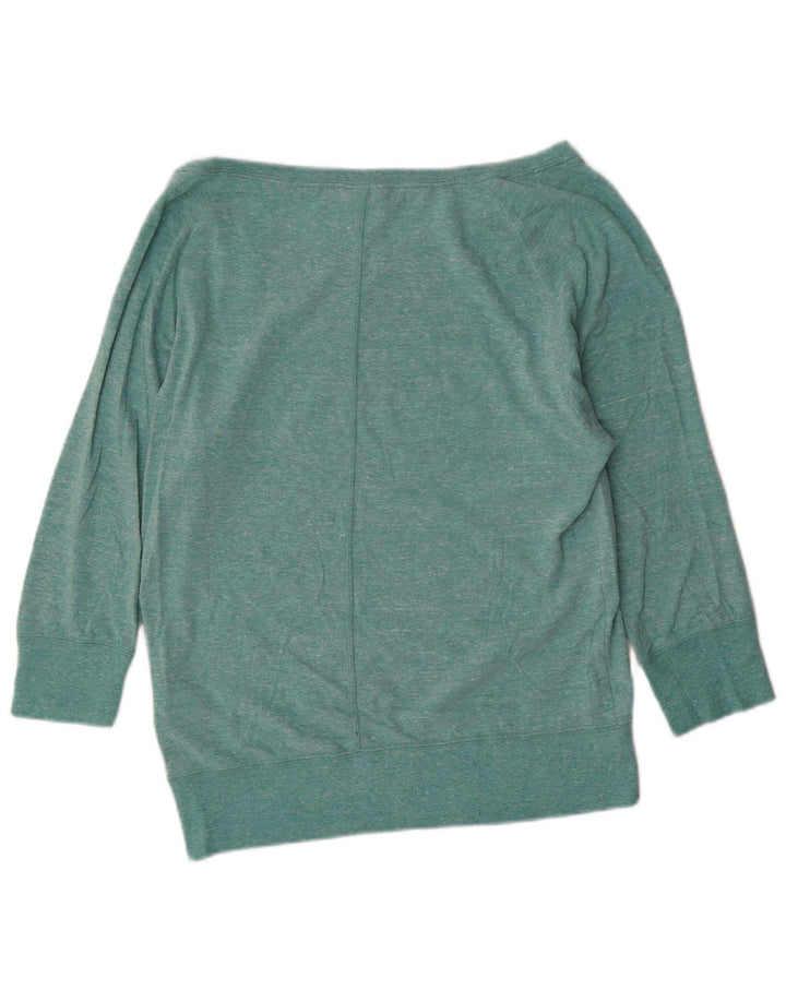 Nike - Top grafico da donna con spalle scoperte, manica lunga, UK 10, piccolo, turchese