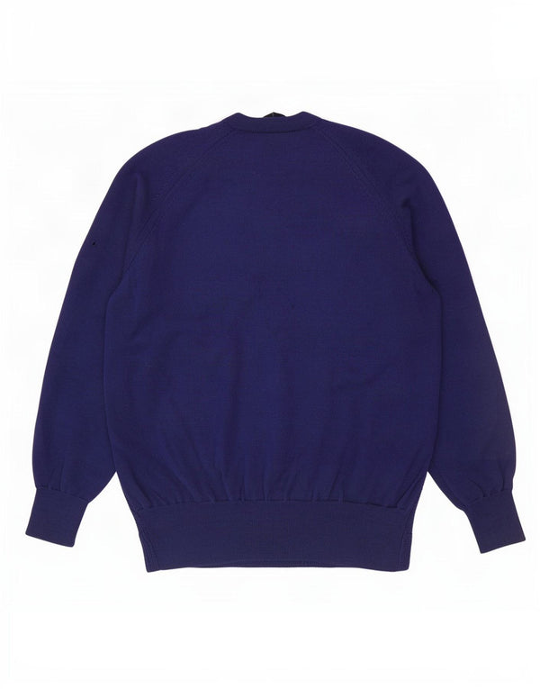 Maglione da uomo con scollo a V Fred Perry, grande, in lana blu navy