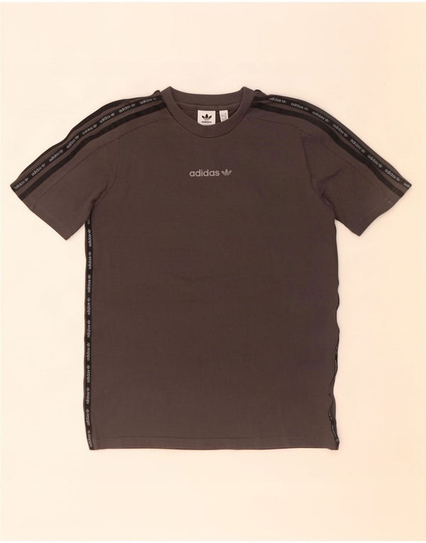 Maglietta grafica Adidas da ragazzo, 13-14 anni, in cotone color block grigio