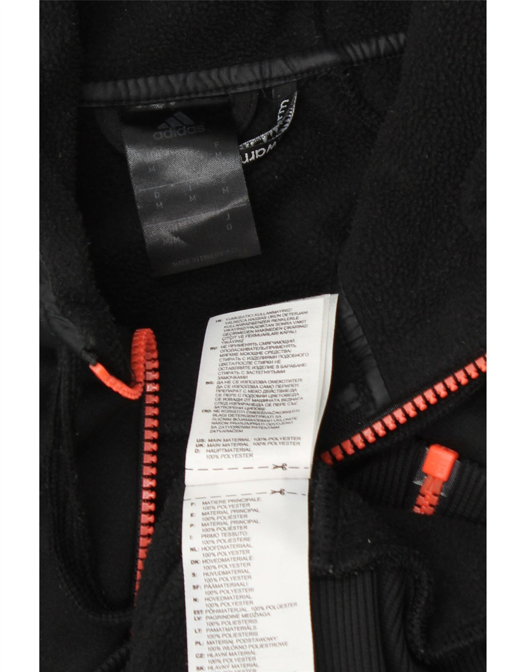 Maglione con cappuccio e zip grafica Adidas Climawarm da uomo in poliestere nero medio