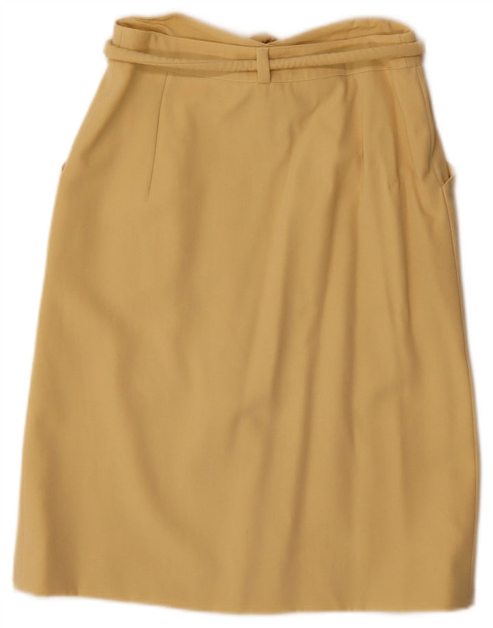 Gonna a trapezio vintage da donna IT 40 piccola W27 gialla
