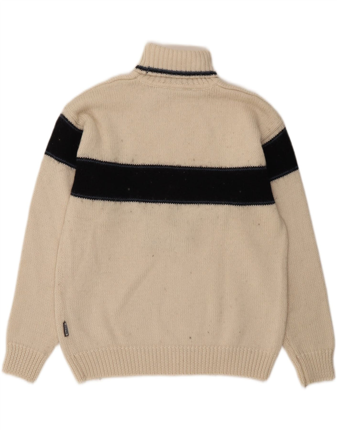 Knock Out Maglione da uomo con collo alto e maglione in lana color block bianco medio