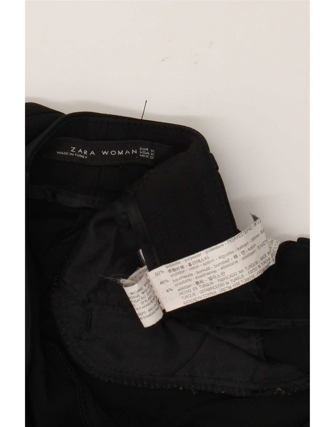 Pantaloni chino slim da donna Zara XL W32 L28 poliestere nero