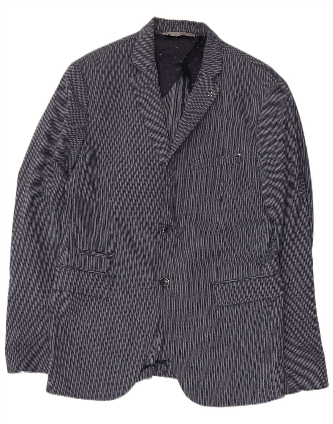 ZARA Giacca Blazer a 2 Bottoni da Uomo EU 50 Medio Blu Navy Poliestere