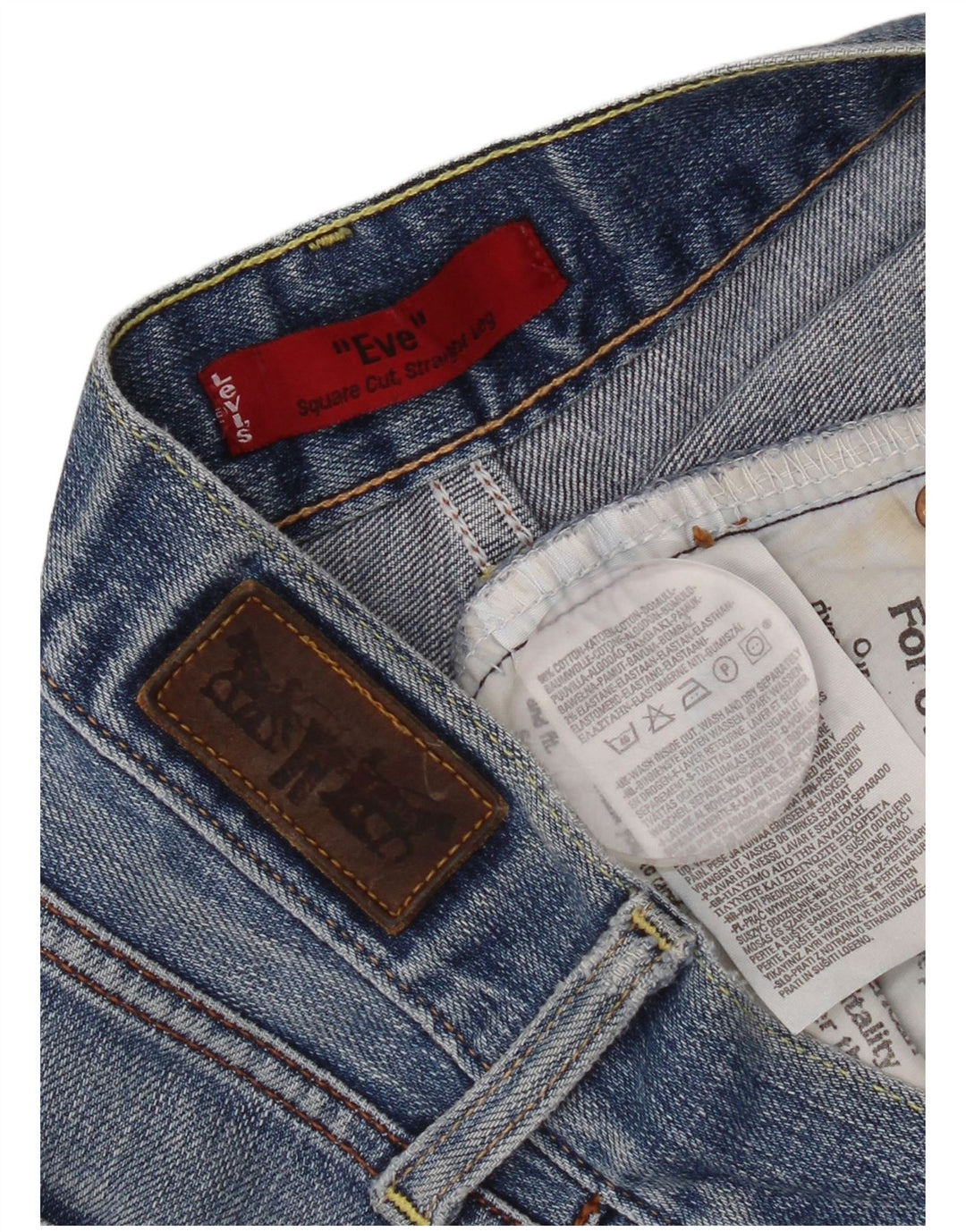 Jeans dritti dal taglio quadrato Levi's Eve da donna W30 L34 in cotone blu
