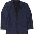 Giacca blazer da uomo a 2 bottoni Hugo Boss EU 46 piccola lana vergine blu navy