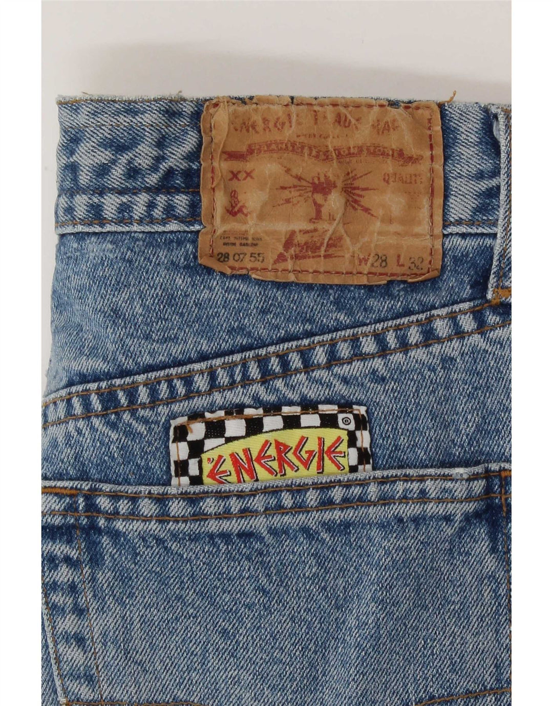 Pantaloncini in denim Bermuda con grafica Graffiti da donna Energie W28 Blu medio