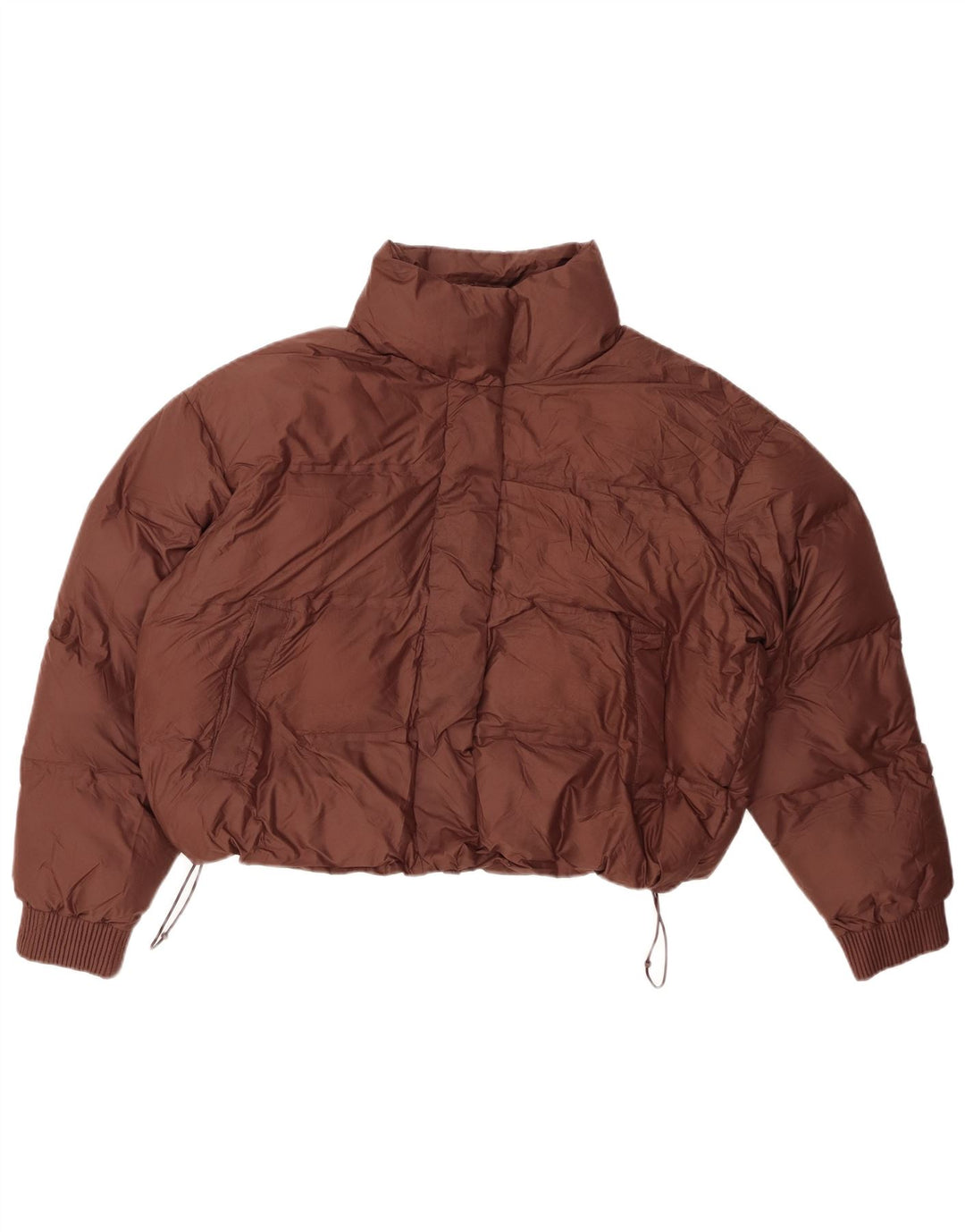 Giacca imbottita corta oversize da donna ZARA UK 14 Poliestere marrone medio