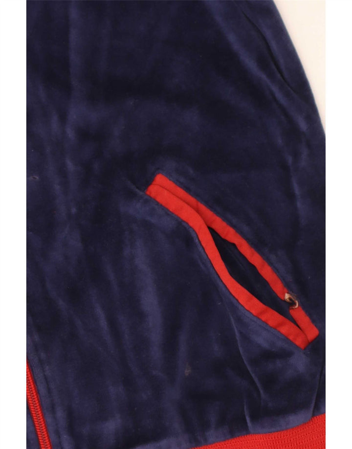 Giacca da tuta da donna vintage UK 14 blocco colore blu navy medio