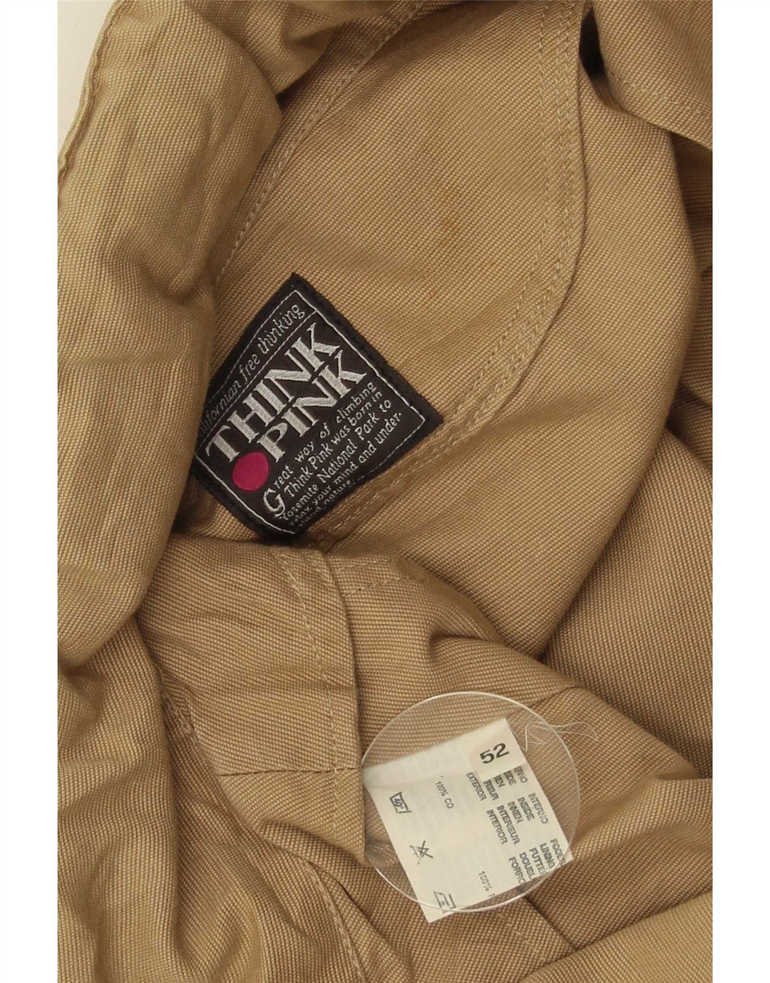 Giacca pratica da uomo con cappuccio Think Pink IT 52 XL Cotone beige