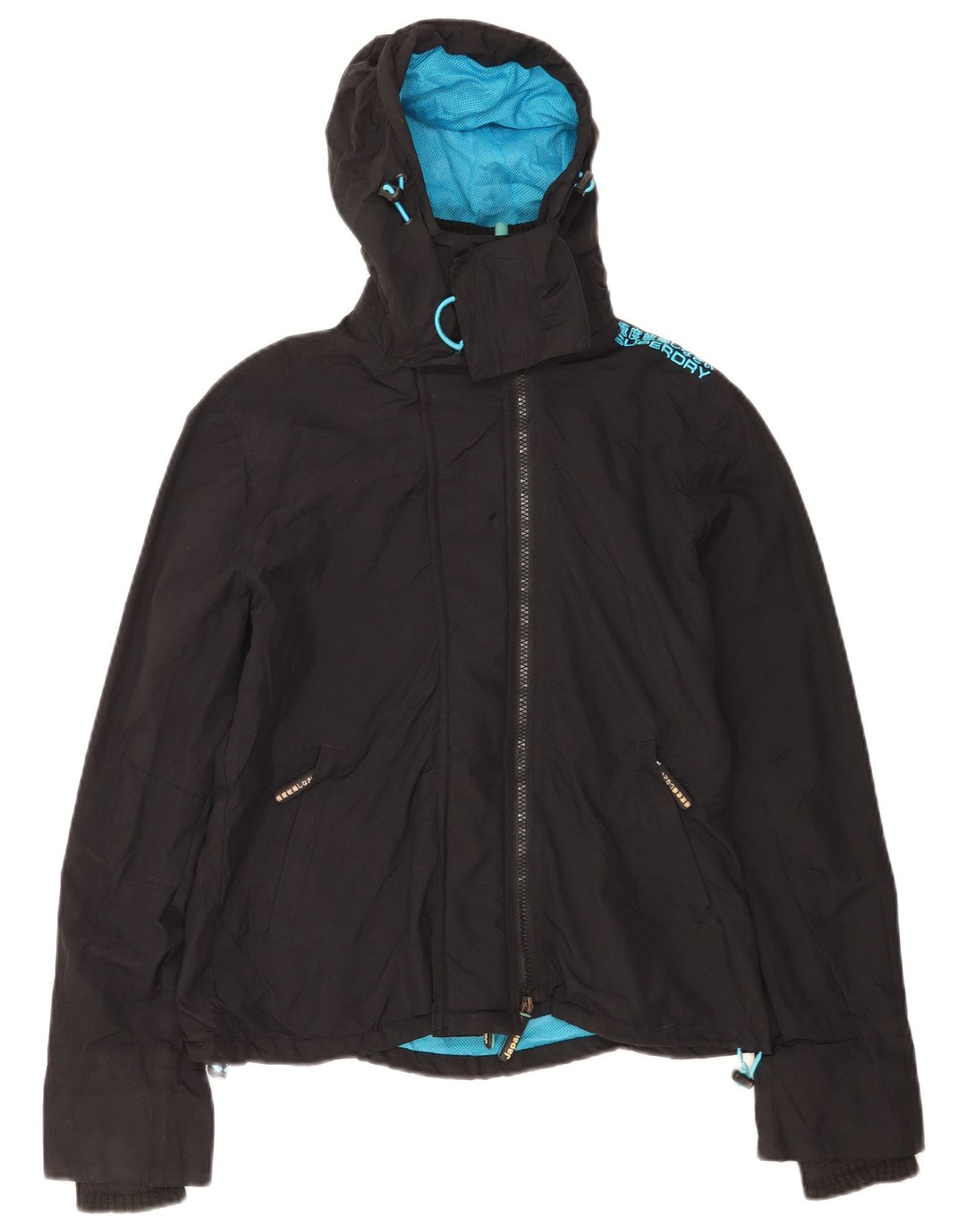 Giacca a vento grafica da donna Superdry UK 16 grande nera