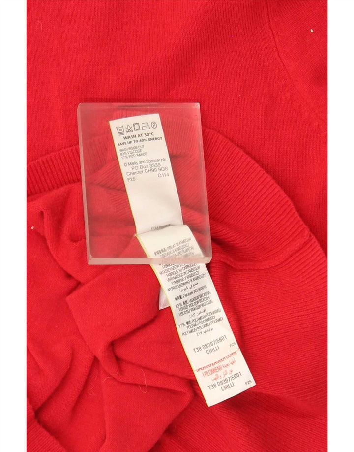 Maglione cardigan da donna Marks & Spencer UK 12 Viscosa rossa media