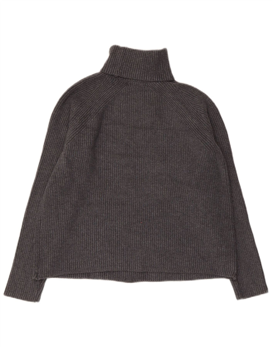 MARKS & SPENCER Maglione corto da donna con collo alto UK 12 Grigio medio