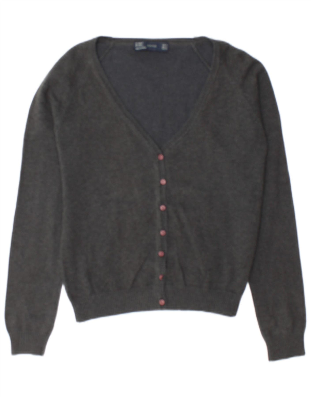 Maglione cardigan da donna Zara UK 10 piccolo cotone grigio